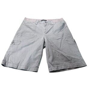 Lee Womens Relaxed Fit Cargo Shorts Medium Grey Cotton/Spandex Blend